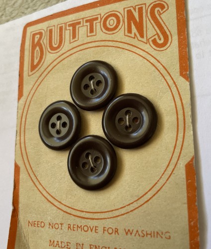 Dark brown vintage buttons - brown,