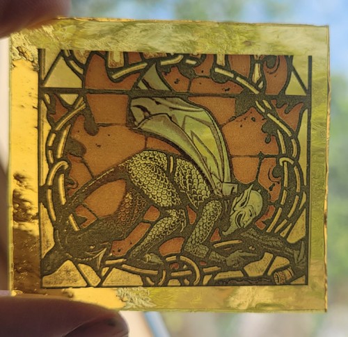 Stained glass devil - devil, pagan