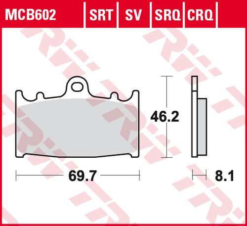 Fits trw mcb602sv brake pads - fits,