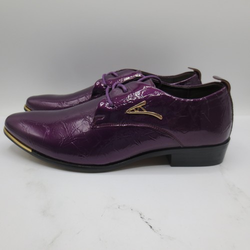 Men purple patent lace - lace, up