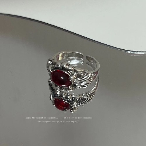 Vintage gothic red ring - vintage,