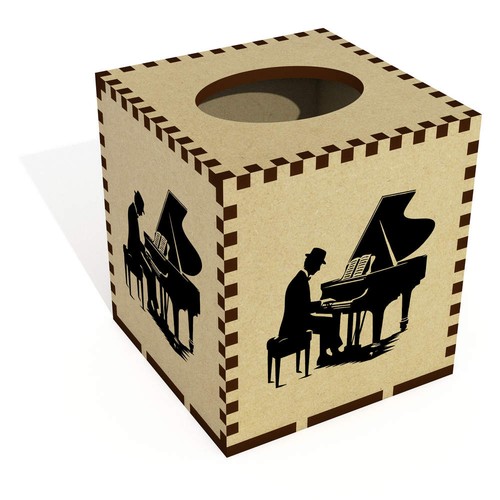 Piano player square tissue - 'piano, player'