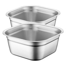 2 Pcs Basin Stainless Steel