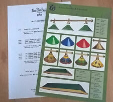 MBS Snooker & Pool Table Rails, Shades & Canopies Lighting Sales Brochure /Flyer