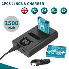 2Pcs LI-90B LI-92B Battery +