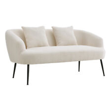 Upholstered 2 Seater Sofa Loveseat Couch Teddy Fabric Settee Living Room Small