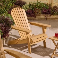 Rowlinson Sandown Adirondack Hardwood Folding Chair Light Brown