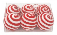 Red White Christmas Bauble Set