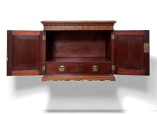 Antique Edwardian Mahogany Hanging Wall Cupboard Cabinet Bathroom Medicine c1905