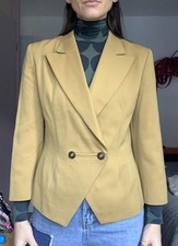 JEAN CLAUDE Paris Sophisticated Mustard Blazer Jacket UK 10 100% New Wool 80’s