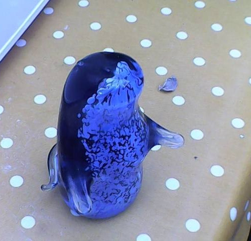Murano blue otter paperweight - murano,