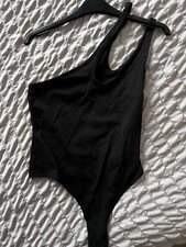 ASOS Design Black Double Side Strap Leotard 