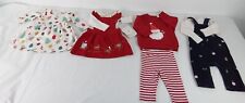 M&S Girls Bundle Size 3-6 Months Christmas Set Dress Dungaree 4x New F2
