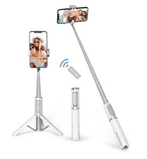 ATUMTEK 3-in-1 Selfie Stick Tripod Bluetooth Remote Aluminum, Extendable white