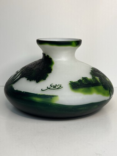 Art nouveau cameo glass scenic - art,