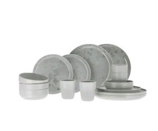 16 Piece Dinner Set Tableware Melamine Plates Bowls Beakers Caravan Motorhome