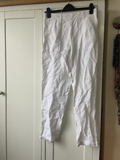 marks and spencer white linen trousers