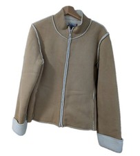 faux suede zip-down jacket