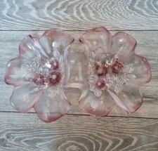 Cranberry Glass Double Bowl