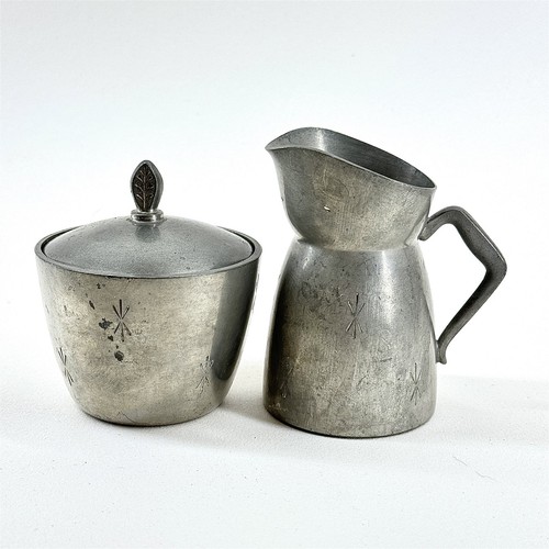 Pewter creamer sugar - creamer, &