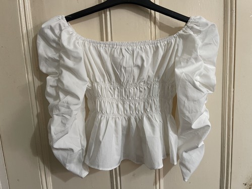 Pink vanilla white puff sleeve - pink,