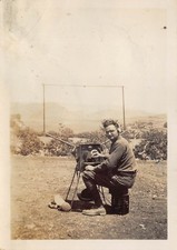 Antique Man Using Portable Ham