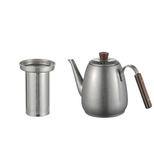Tea kettle with wooden handle - kettle,