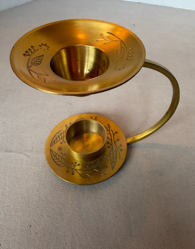 Vintage brass candle - candle, holder