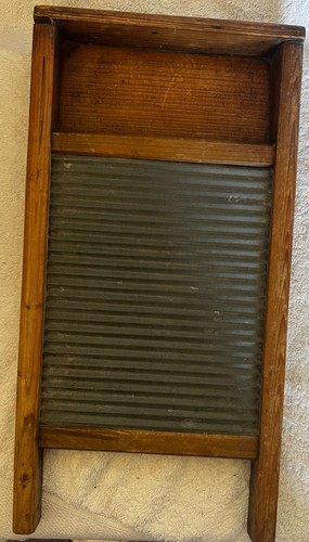 Vintage wooden glass washboard - vintage,