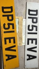 DP 51 EVA CAR REG NUMBER PLATE including DVLA document DPSI DP SIEVA