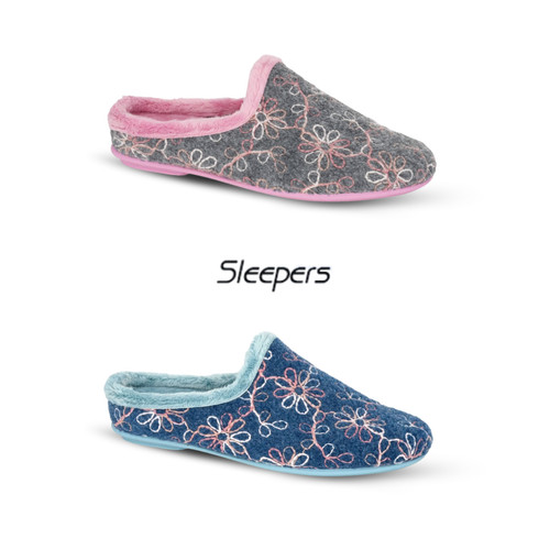 Ladies fur mule slippers - fur,