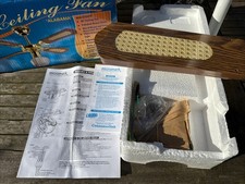 ceiling fan light “Alabama” 36” Wood 3 Speed Micromark New Old Stock Boxed