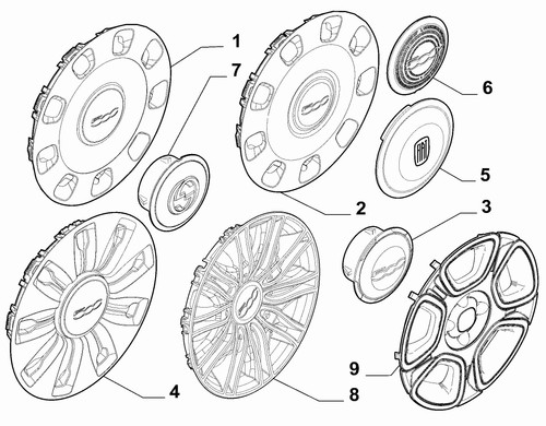 Genuine fiat wheel centre cap - fiat,