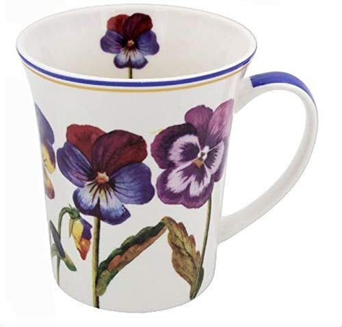 Pansy flower mug fine - fine, china