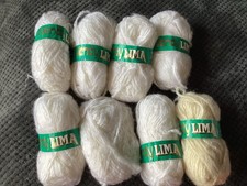 WENDY LIMA Bulky Knitting Yarn - 8 Balls 7 White 1 Cream = Approx 400gms  Total