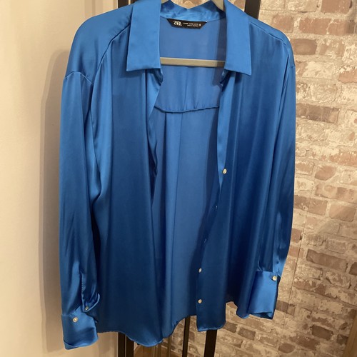 Zara blouse beautiful blue - blouse, xxl