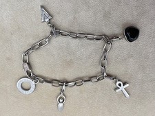 Charmology Silver Plated black and silver tone charm Bracelet 
