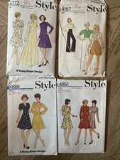 Butterick Vintage Sewing Patterns x4 1973/4 Used Size 10 Bust 32.5 Inch Dresses
