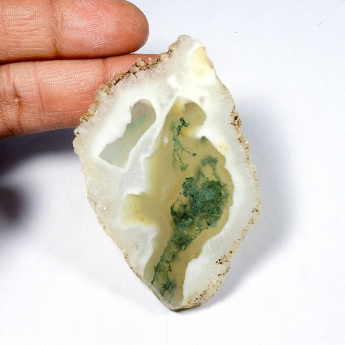 Natural green moss agate slice - natural,