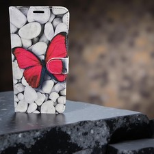 WHITE & RED BUTTERFLAY FOR