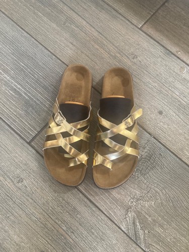 Ladies gold betula sandals - ladies,