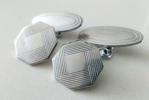 Art deco cufflinks - cufflinks, octagonal