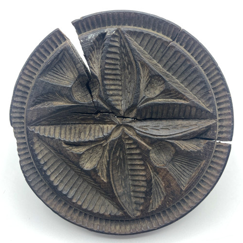 Primitive wooden butter press - primitive,
