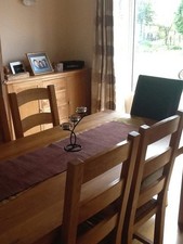 Magnum Solid Oak 6-8 Seater Table & 4 x Antibe Wooden Chairs