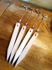 4 English Oak Hardwood Spring Trap/Snare Peg with Caribiners Ferreting Rabbiting