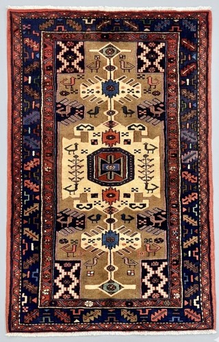 Vintage oriental area rug 4x7 - area,