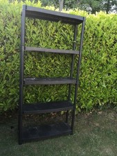 Shed / Garage / Workshop  Plastic 4 Shelving Unit Black Does Dismantle.Used Item