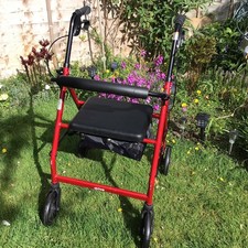 RED 4 Wheel Walker/Folding