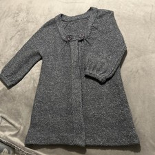 Cardigan Three-Quarter Length Sleeves Heather Grey Size Medium