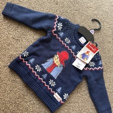 F&F Paddington Bear Christmas Jumper 3-6 Months